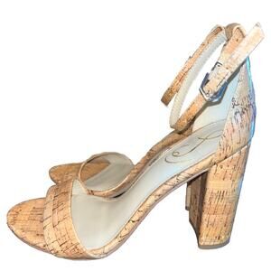 SAM EDELMAN Taro Beige Tan Leather Upper Open Heeled Sandals Size 7.5 NEW